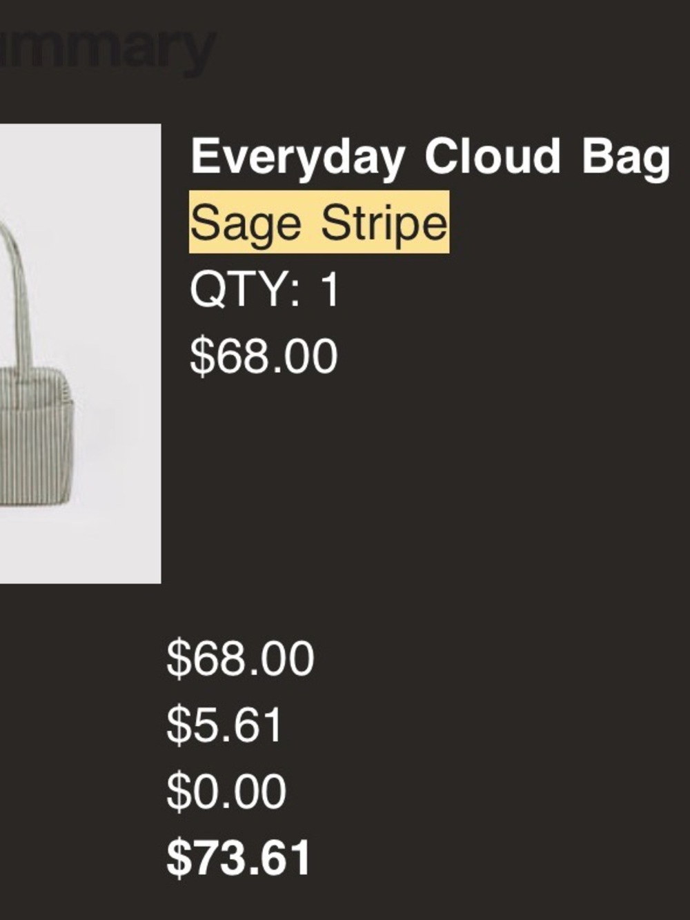 BAGGU Everyday Cloud Bag Sage Stripe - Picture 4 of 4